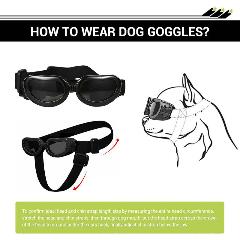 Small Dog Goggles UV Protection Adjustable Clear Doggy Sunglasses Helmet Easy Wear Windproof Motorcycle Puppy Glasses-Paw Print Pad