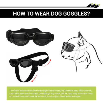 Small Dog Goggles UV Protection Adjustable Clear Doggy Sunglasses Helmet Easy Wear Windproof Motorcycle Puppy Glasses-Paw Print Pad