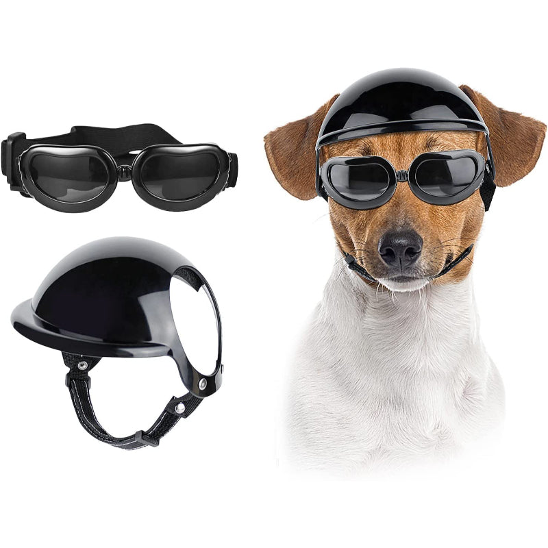 Small Dog Goggles UV Protection Adjustable Clear Doggy Sunglasses Helmet Easy Wear Windproof Motorcycle Puppy Glasses-Paw Print Pad