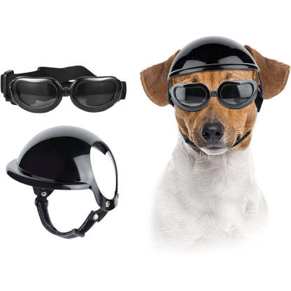 Small Dog Goggles UV Protection Adjustable Clear Doggy Sunglasses Helmet Easy Wear Windproof Motorcycle Puppy Glasses-Paw Print Pad