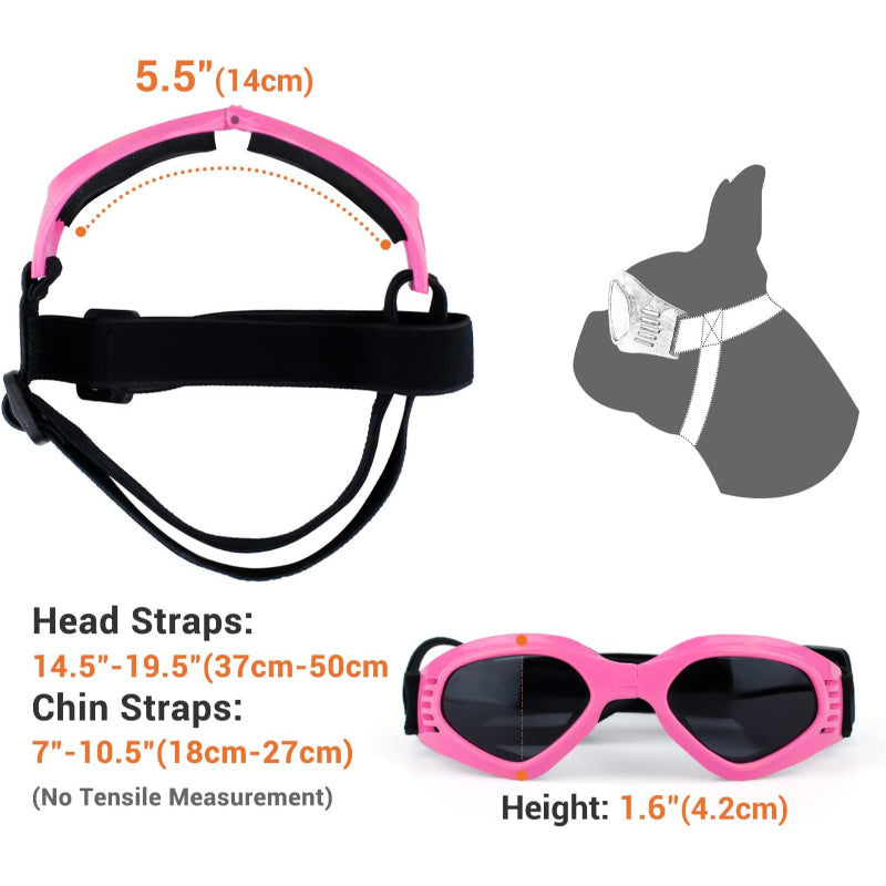 Dog Glasses Medium Adjustable Bulldog Windproof Motorcycle-Paw Print Pad