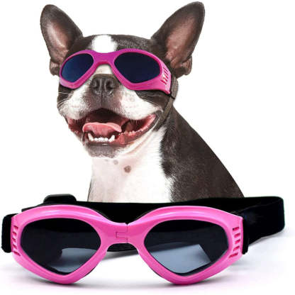 Dog Glasses Medium Adjustable Bulldog Windproof Motorcycle-Paw Print Pad