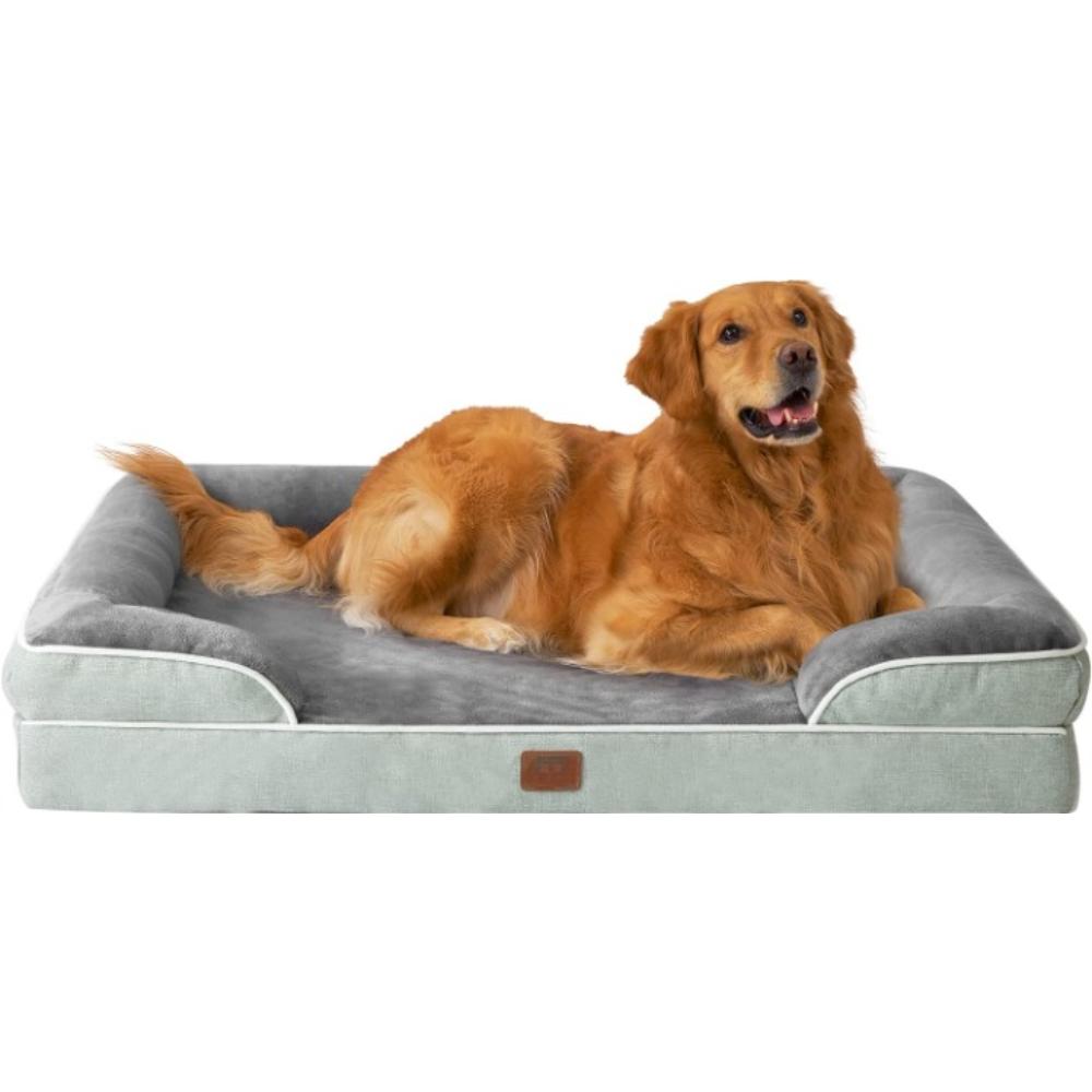 Orthopedic Bolster Dog Bed-Paw Print Pad