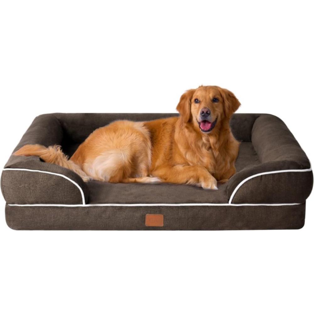 Orthopedic Bolster Dog Bed-Paw Print Pad