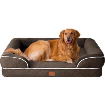 Orthopedic Bolster Dog Bed-Paw Print Pad