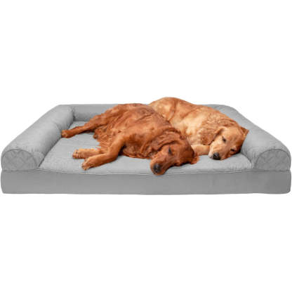 Dog Bed With Removable Bolsters And Washable Cover-Paw Print Pad