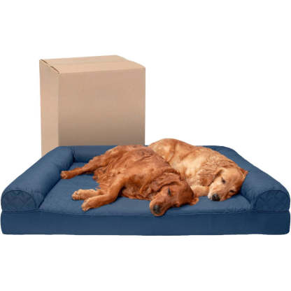 Dog Bed With Removable Bolsters And Washable Cover-Paw Print Pad