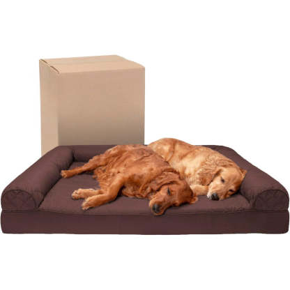 Dog Bed With Removable Bolsters And Washable Cover-Paw Print Pad