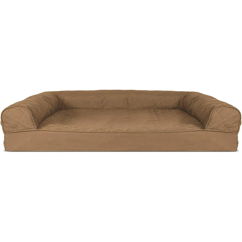 Dog Bed With Removable Bolsters And Washable Cover-Paw Print Pad