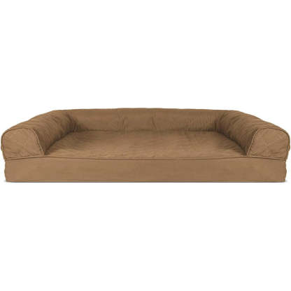 Dog Bed With Removable Bolsters And Washable Cover-Paw Print Pad
