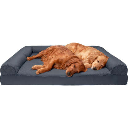Dog Bed With Removable Bolsters And Washable Cover-Paw Print Pad