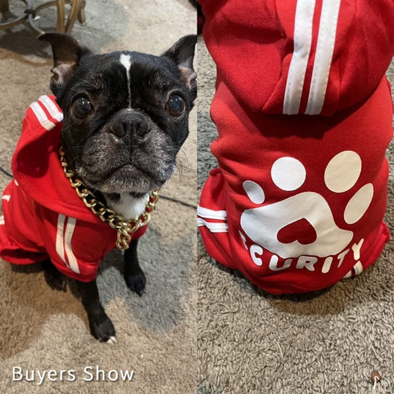 Dog Jumpsuit Sweatshirt With Security Patterns Outfit-Paw Print Pad