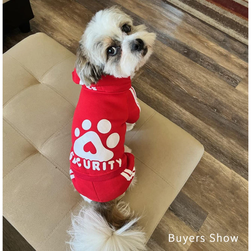 Dog Jumpsuit Sweatshirt With Security Patterns Outfit-Paw Print Pad