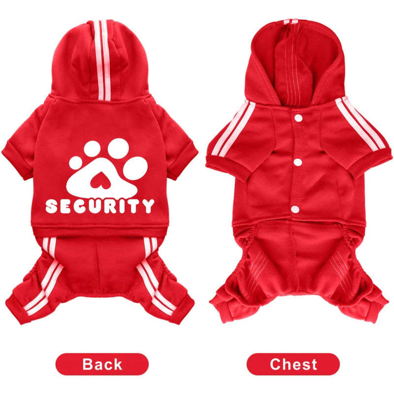 Dog Jumpsuit Sweatshirt With Security Patterns Outfit-Paw Print Pad