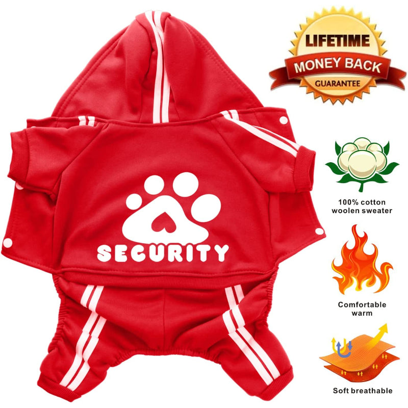 Dog Jumpsuit Sweatshirt With Security Patterns Outfit-Paw Print Pad