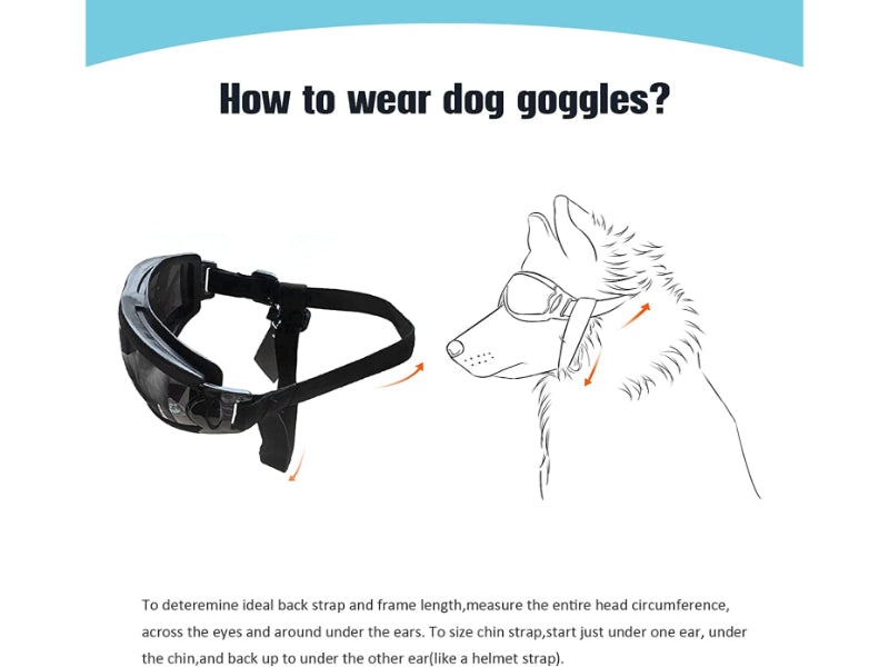 Dog Sunglasses Dog Goggles Adjustable Strap for Travel Skiing and Anti-Fog Dog Snow Goggles Pet Goggles for Medium to Large Dog-Paw Print Pad