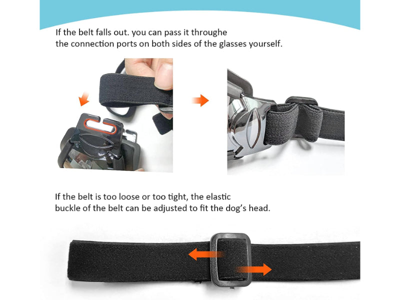 Dog Sunglasses Dog Goggles Adjustable Strap for Travel Skiing and Anti-Fog Dog Snow Goggles Pet Goggles for Medium to Large Dog-Paw Print Pad