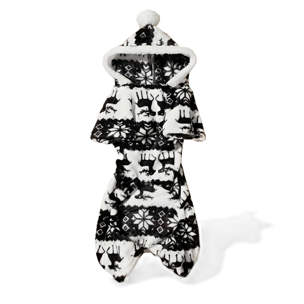 Pet Christmas Reindeer Hooded Pajama Jumpsuit For Dogs