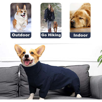 Dog Winter Coat Soft Fleece Pullover Pajamas, Pet Outfit Clothes-Paw Print Pad