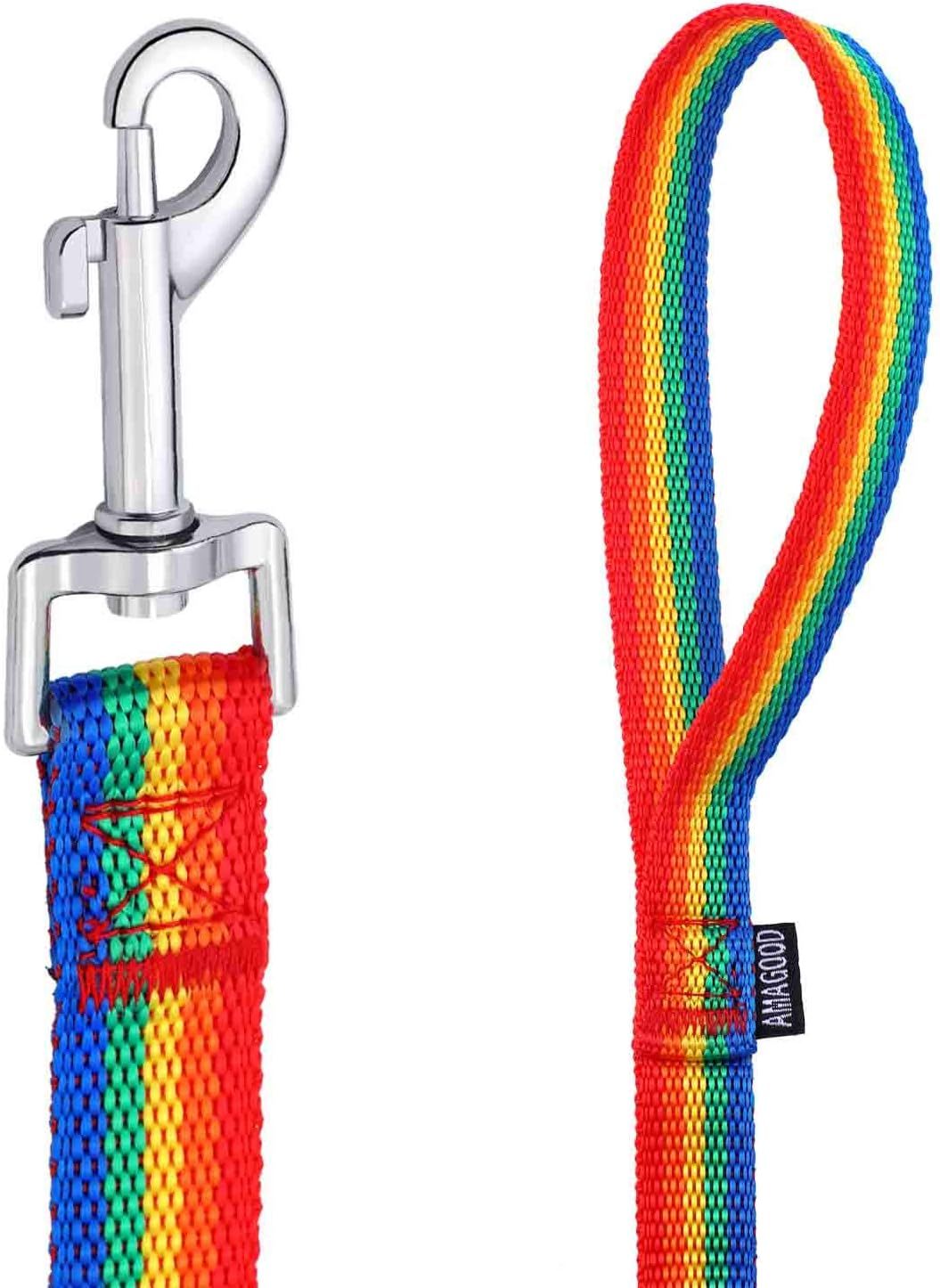 Rainbow Training Leash for Dogs-Paw Print Pad