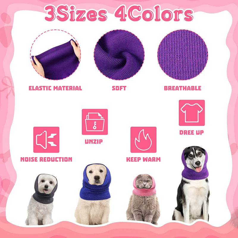4 Pieces For Pet Dog Ear Scarf For Calming Pet-Paw Print Pad