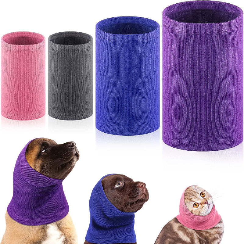 4 Pieces For Pet Dog Ear Scarf For Calming Pet-Paw Print Pad