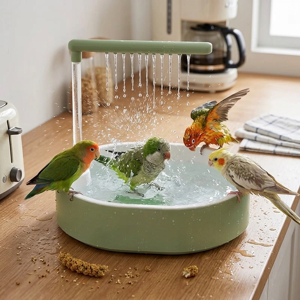 Bird Shower Bath Box With Circulating Water