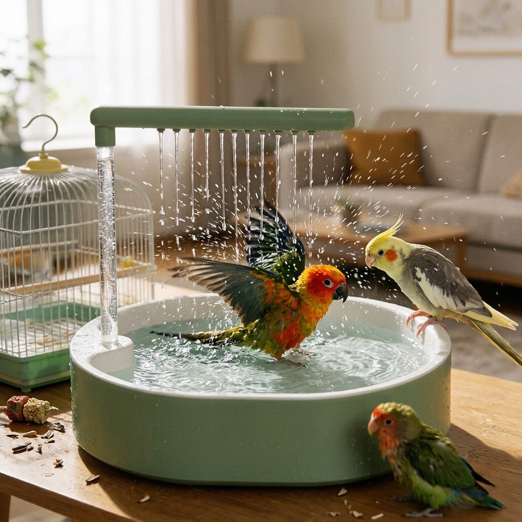Bird Shower Bath Box With Circulating Water