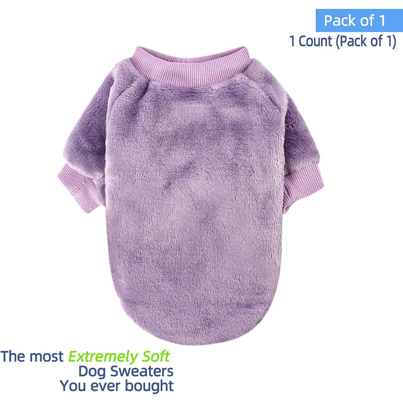 Dog Sweater, Pack Of 1 Or 3, Dog Clothes, Dog Jacket For Small Or Medium Dogs, Ultra Soft And Warm Cat Sweaters-Paw Print Pad