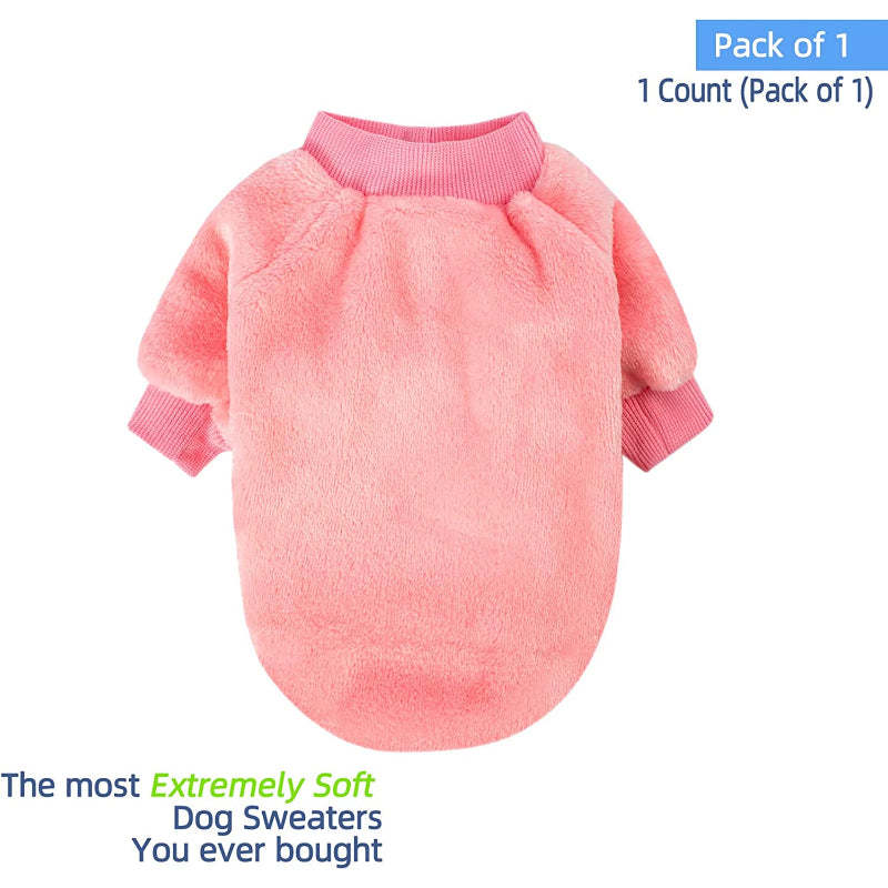 Dog Sweater, Pack Of 1 Or 3, Dog Clothes, Dog Jacket For Small Or Medium Dogs, Ultra Soft And Warm Cat Sweaters-Paw Print Pad