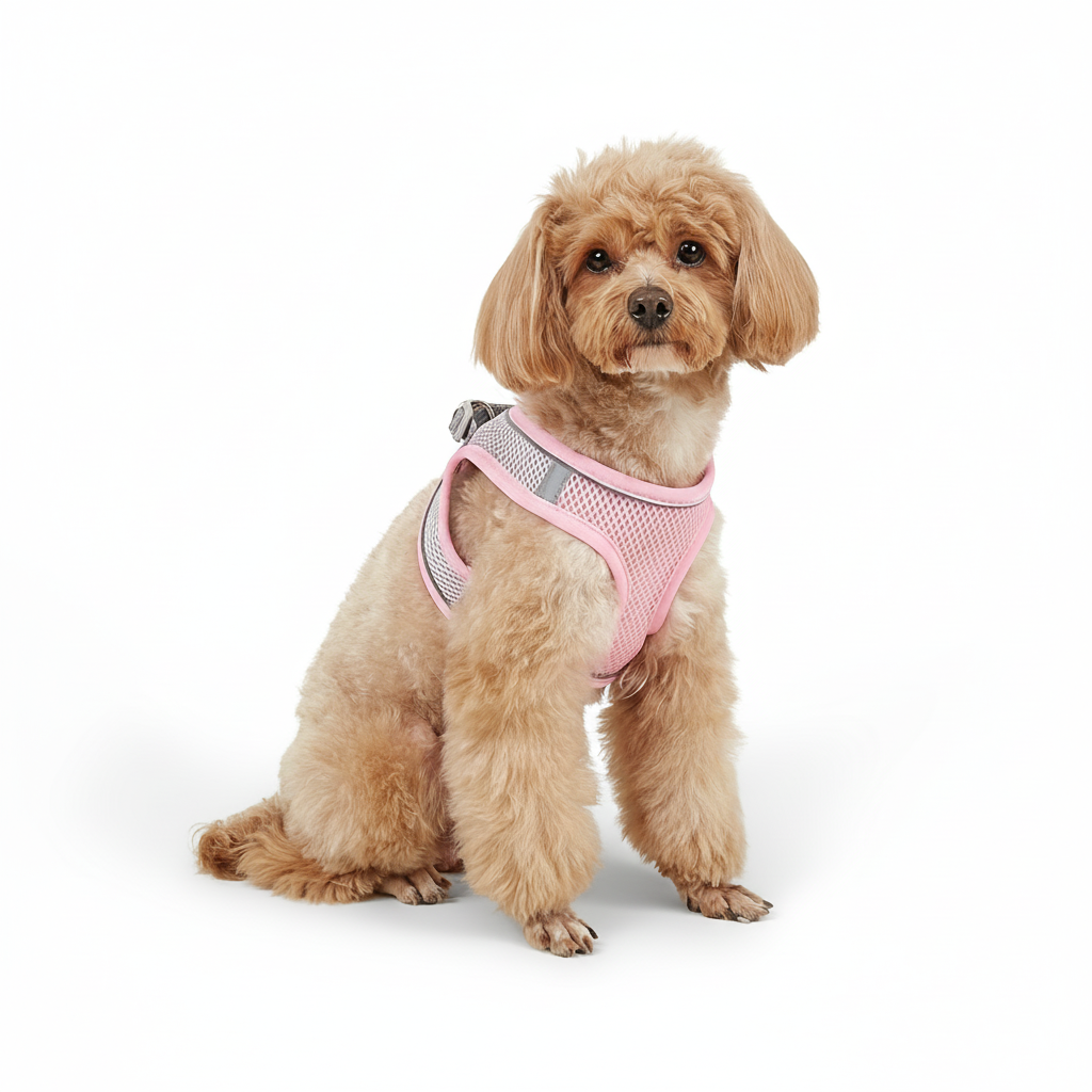Soft Mesh Pet Harness Vest With Reflective Strip For Small Dogs And Cats