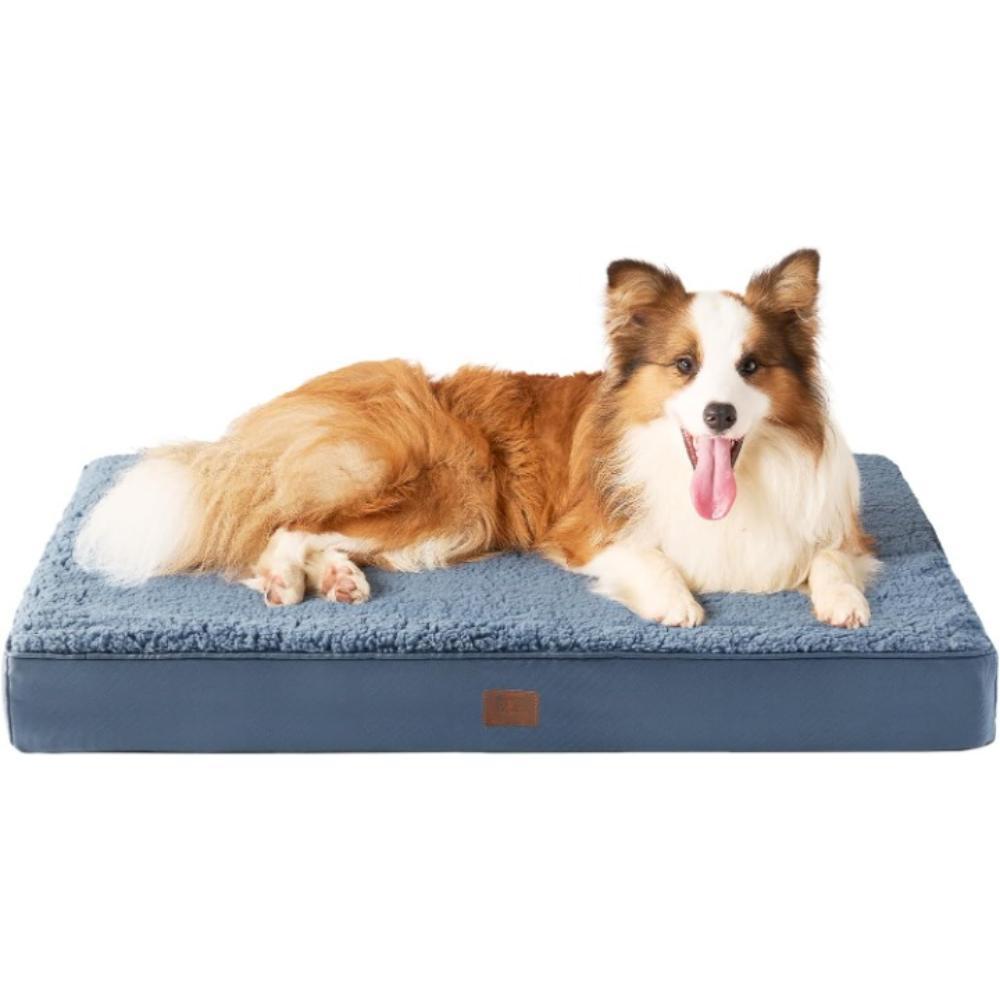 Soft Fleece Supportive Pet Bed-Paw Print Pad