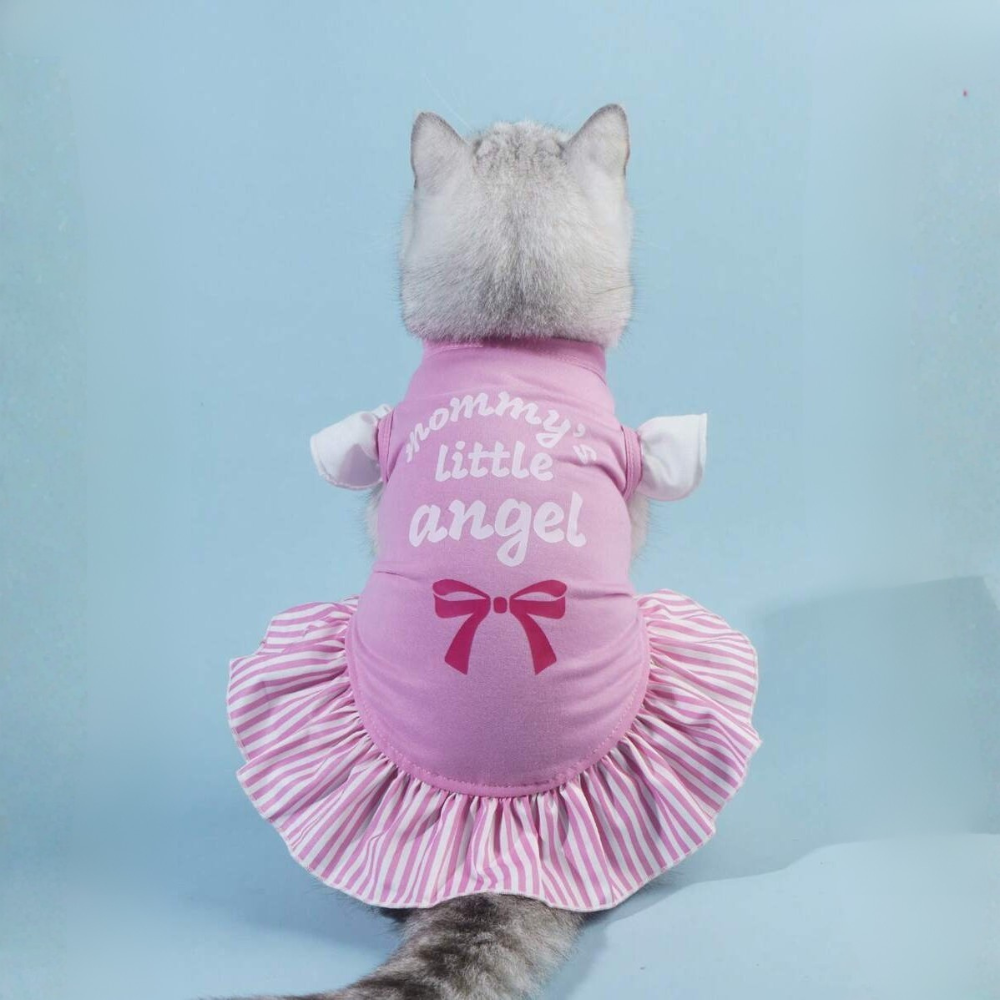 1pc Bow & Letter Graphic Pet Tank For Dog And Cat For Summer