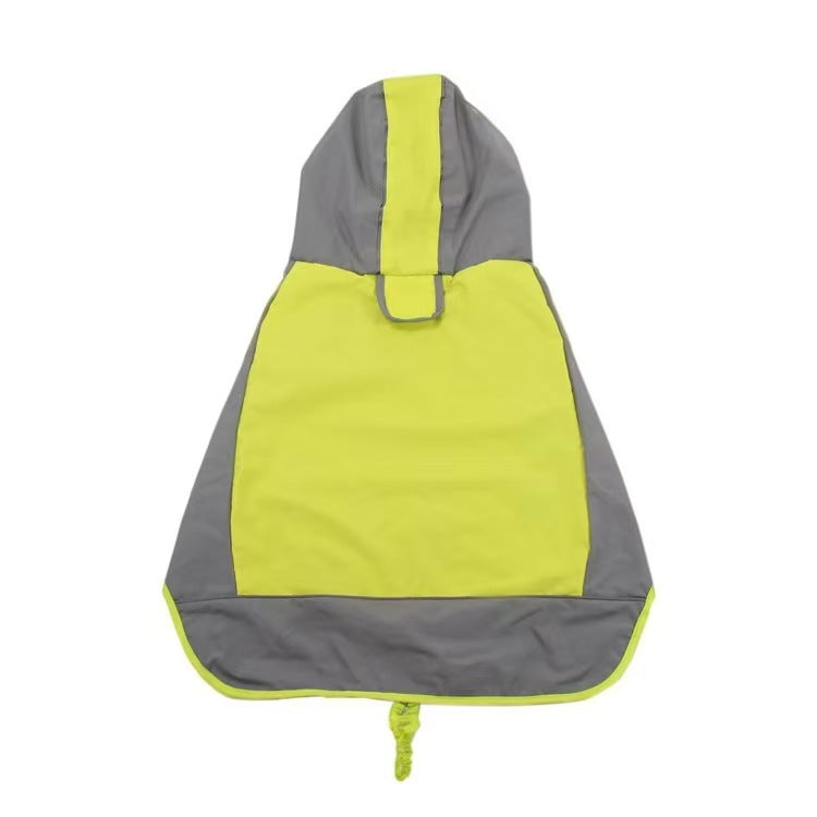 Sun Shower Dog Raincoat, Waterproof & Windproof Jacket For Wet Weather, Large-Paw Print Pad