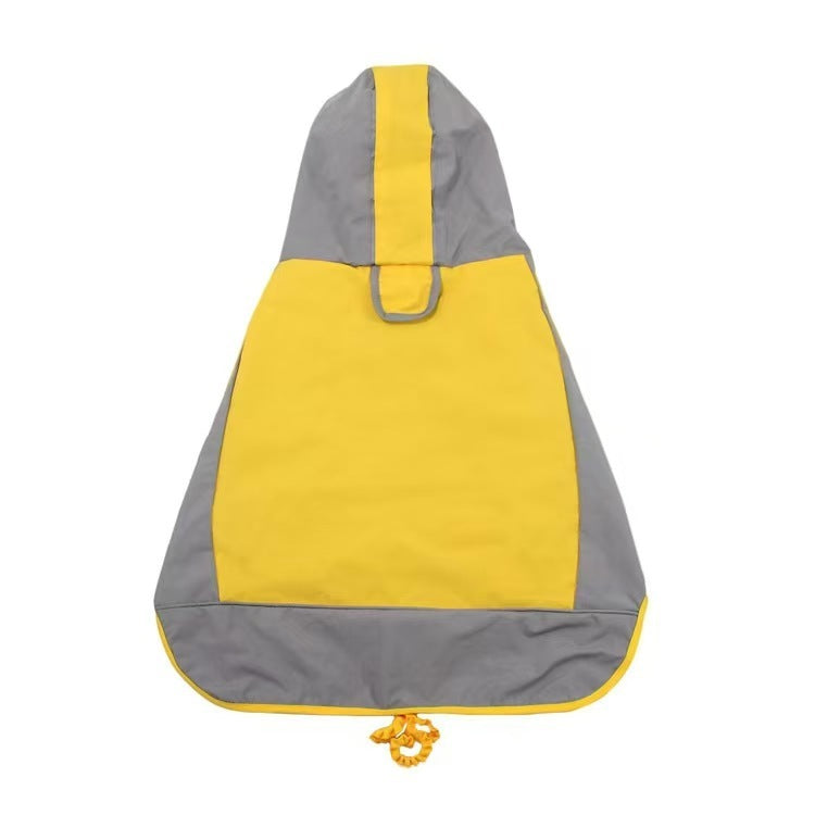 Sun Shower Dog Raincoat, Waterproof & Windproof Jacket For Wet Weather, Large-Paw Print Pad