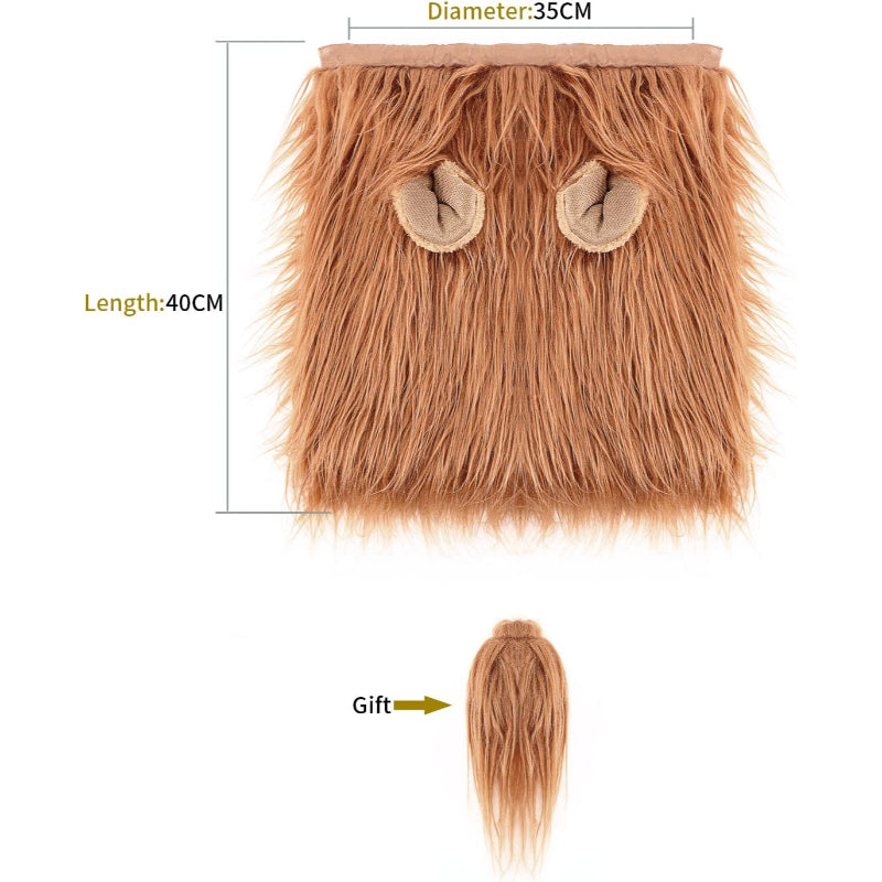 Realistic & Funny Lion Mane For Dogs Stylish Mane Wig-Paw Print Pad