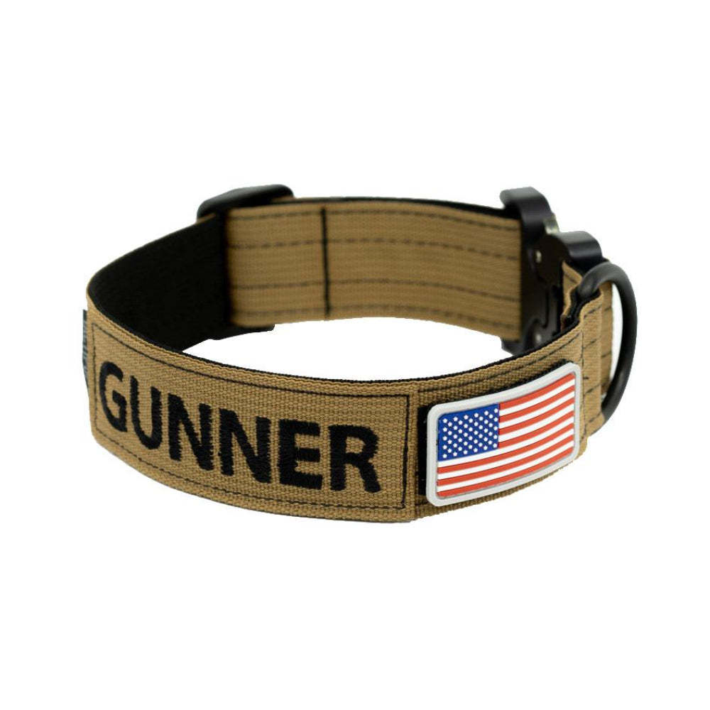 Extreme Heavy Duty Personalized 1.5 Inch Dog Collar-Paw Print Pad