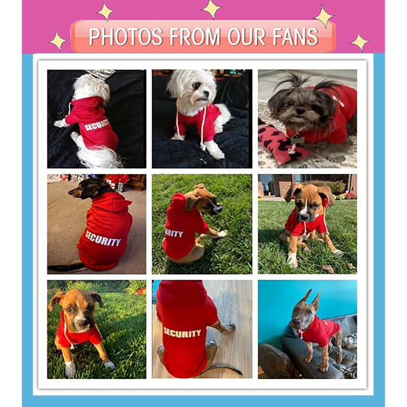 Security Dog Hoodies Dog Clothes Apparel Winter Sweatshirt Warm Sweater Cotton Jacket Coat Hoodie For Small Dog Medium Large Dog Cat-Paw Print Pad