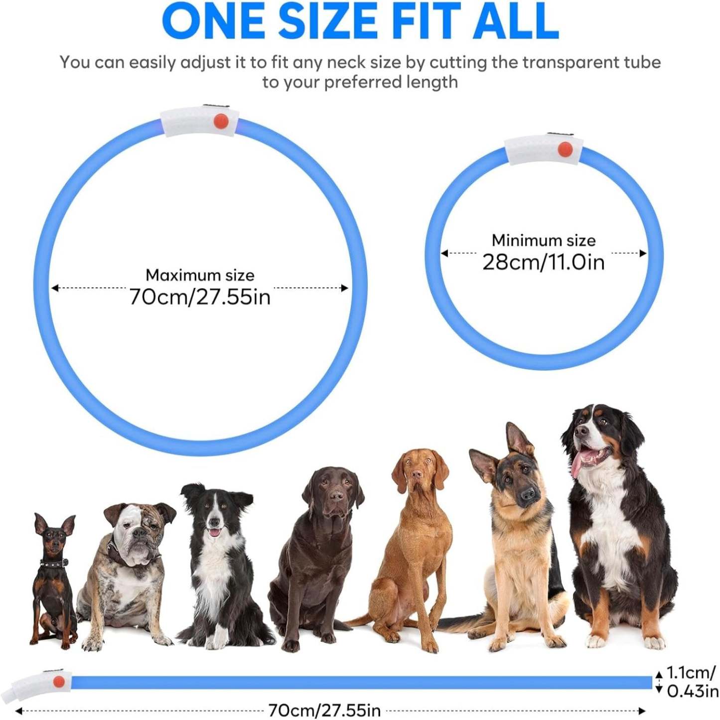 USB Rechargeable LED Safety Collar For Pets-Paw Print Pad