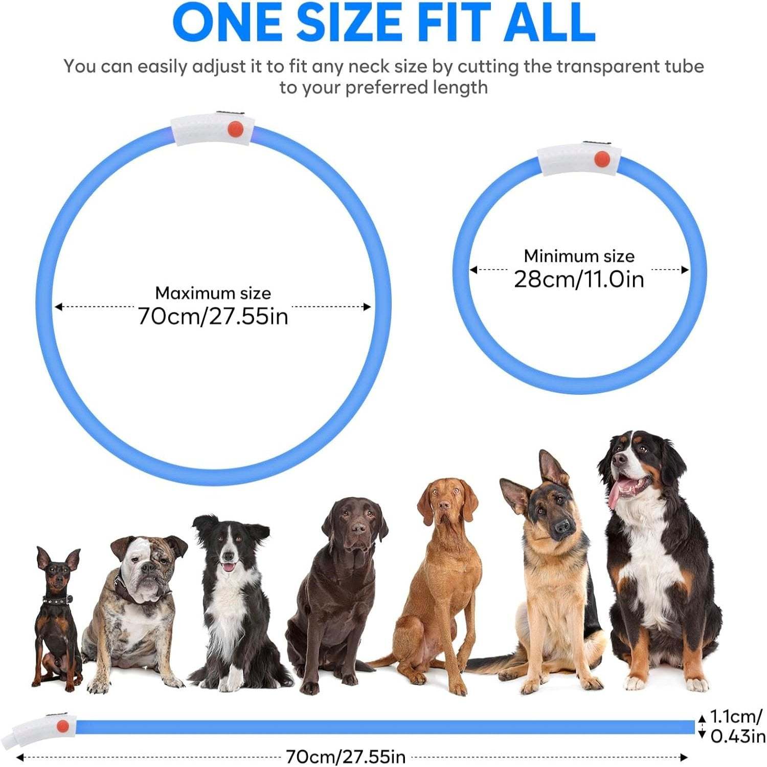 USB Rechargeable LED Safety Collar For Pets-Paw Print Pad