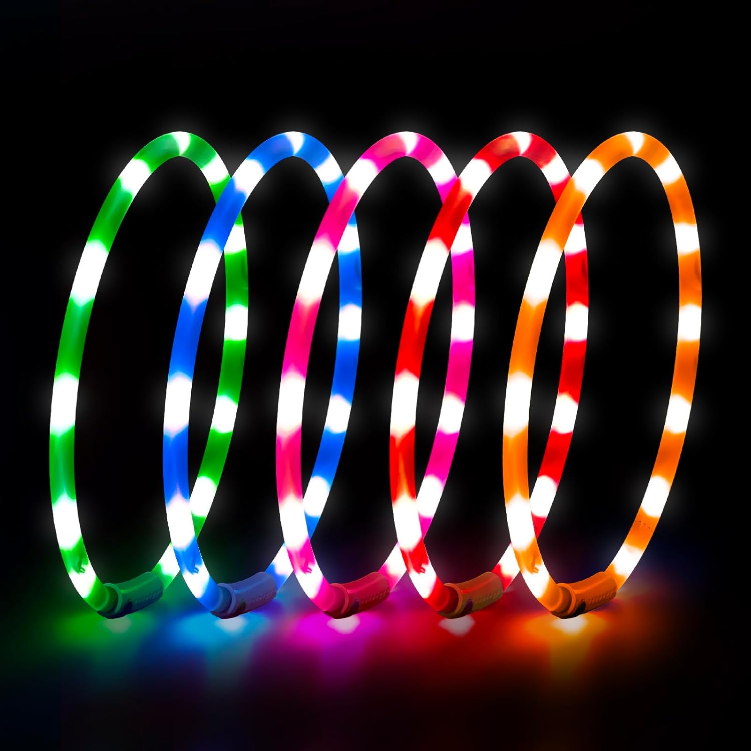 USB Rechargeable LED Safety Collar For Pets-Paw Print Pad