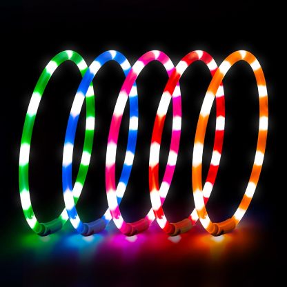 USB Rechargeable LED Safety Collar For Pets-Paw Print Pad