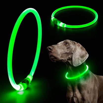 USB Rechargeable LED Safety Collar For Pets-Paw Print Pad