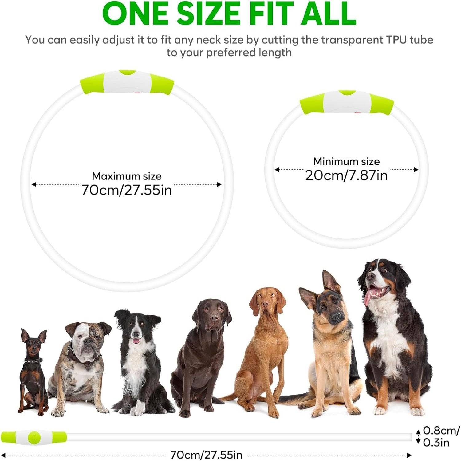 USB Rechargeable LED Safety Collar For Pets-Paw Print Pad