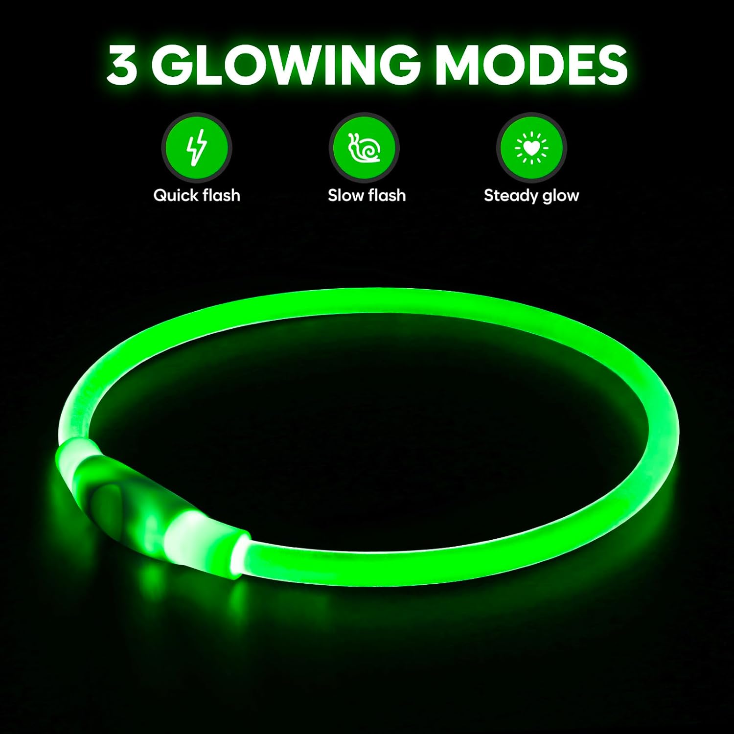 USB Rechargeable LED Safety Collar For Pets-Paw Print Pad