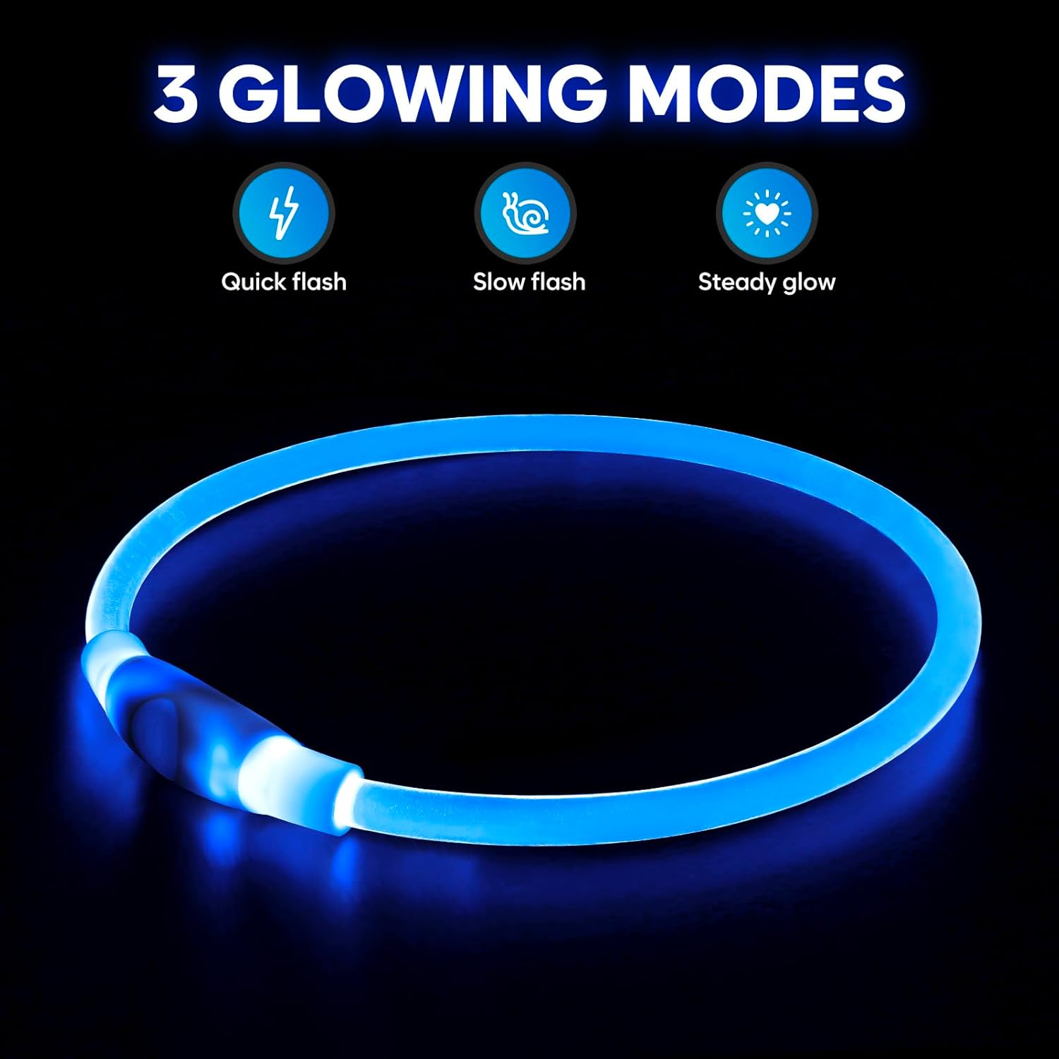 USB Rechargeable LED Safety Collar For Pets-Paw Print Pad