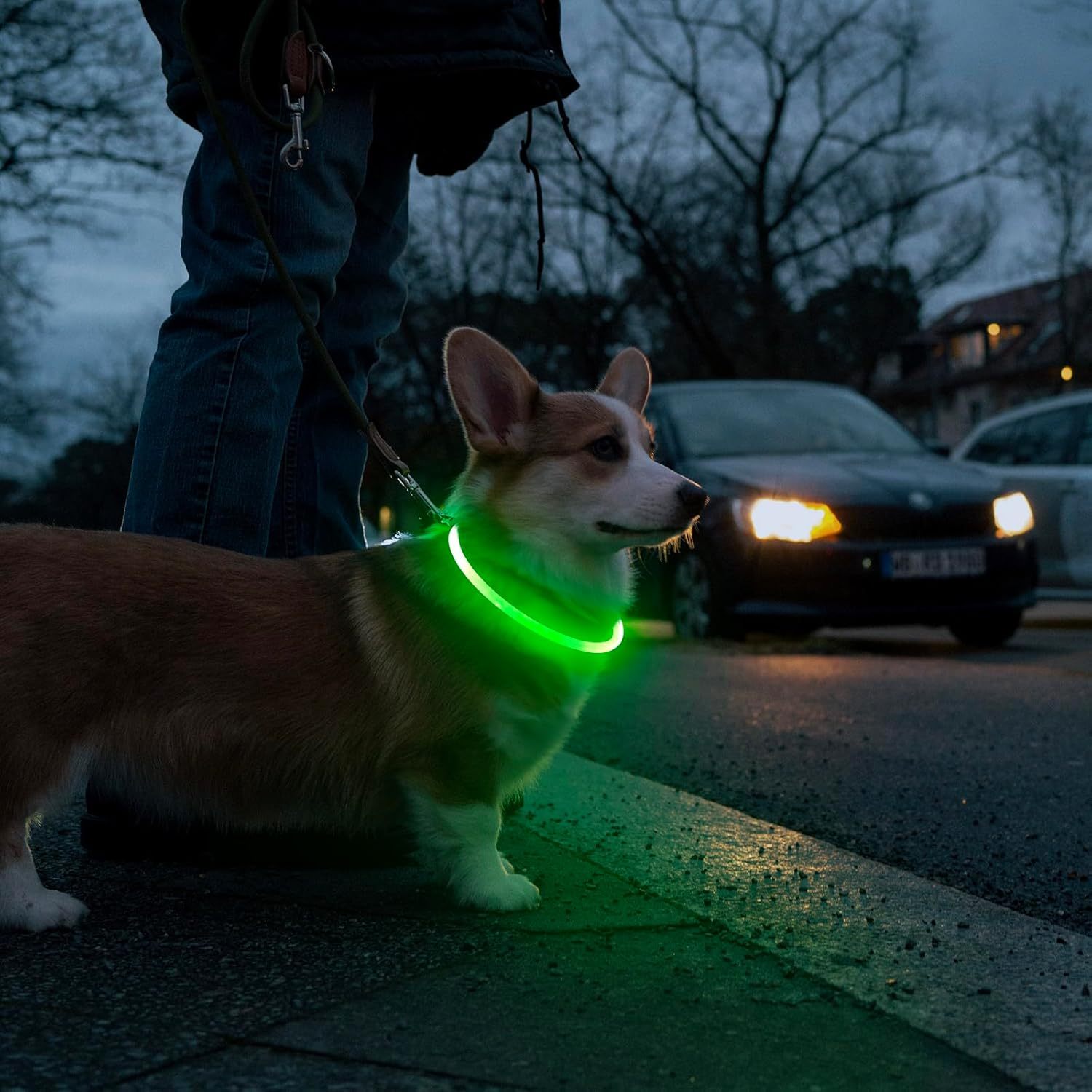 USB Rechargeable LED Safety Collar For Pets-Paw Print Pad