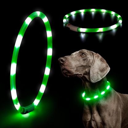 USB Rechargeable LED Safety Collar For Pets-Paw Print Pad