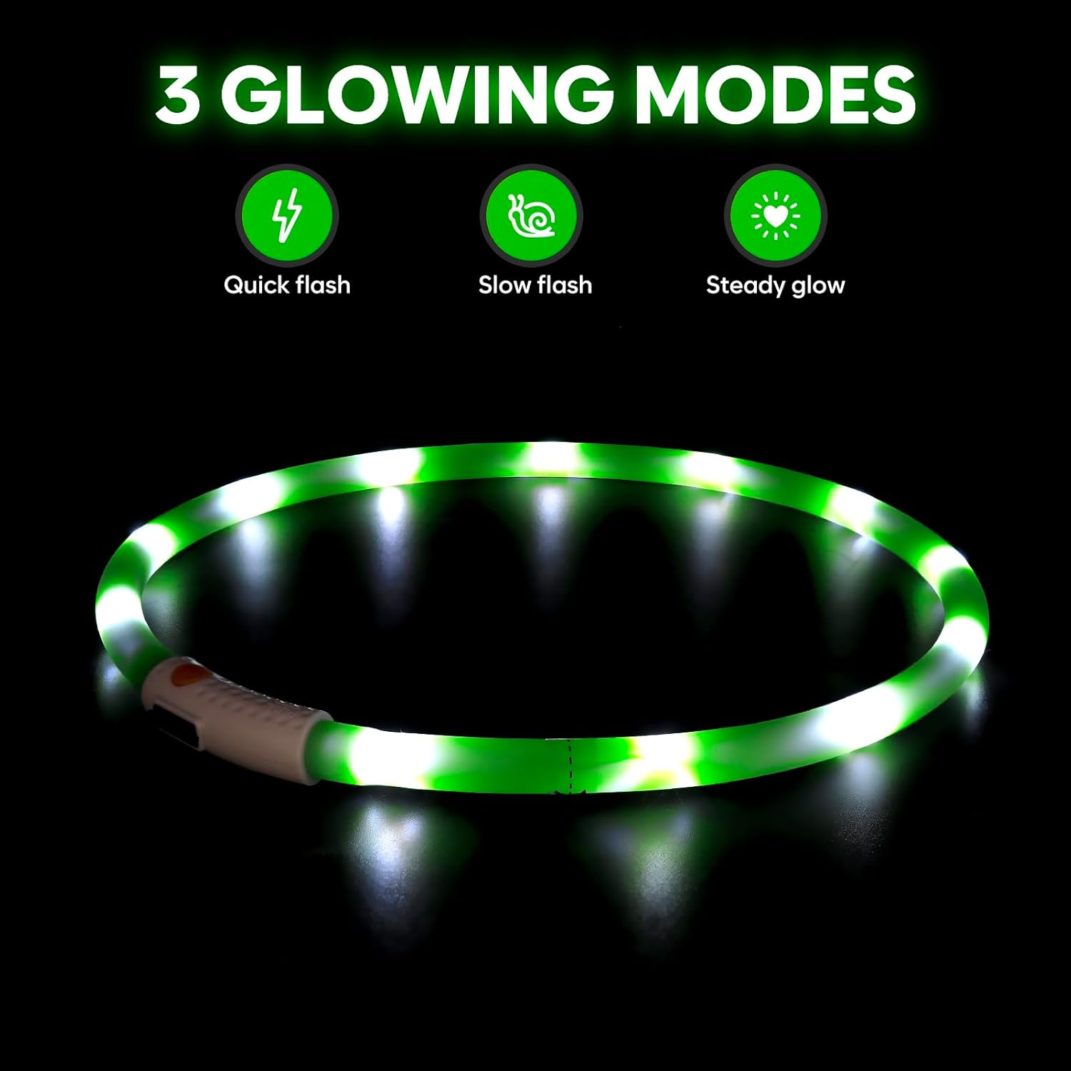 USB Rechargeable LED Safety Collar For Pets-Paw Print Pad