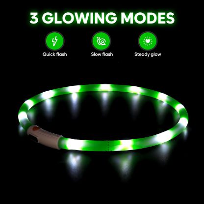 USB Rechargeable LED Safety Collar For Pets-Paw Print Pad